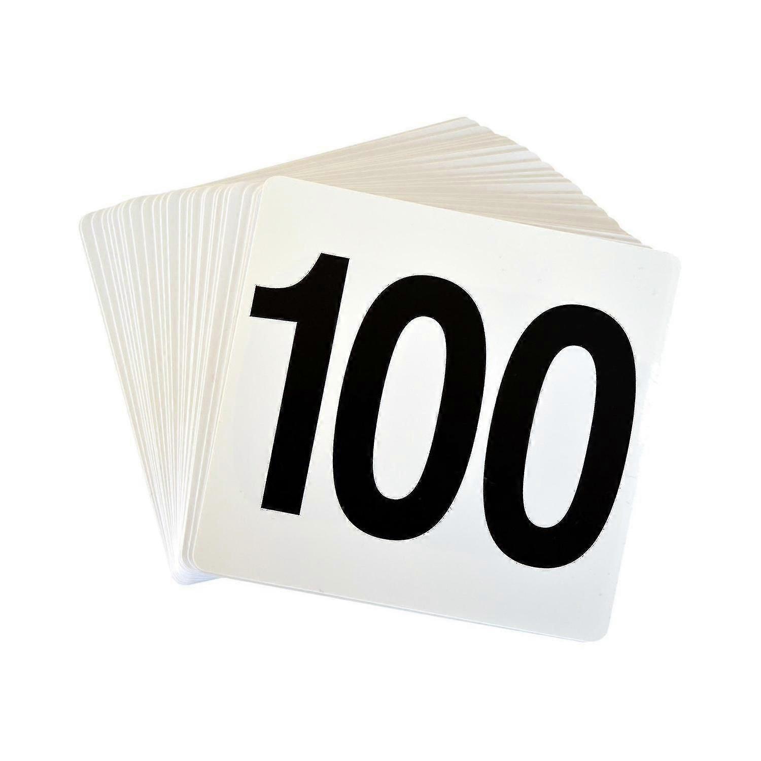 Table Number Plastic Card Set 1-100. Double Sided