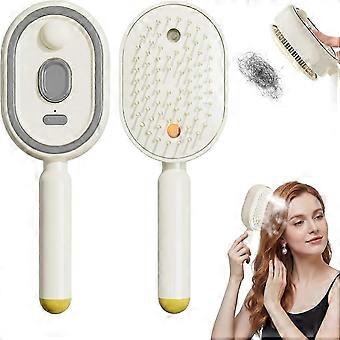 Peine masajeador eléctrico con cojín de aire y pulverizador, modelo 2026 mejorado, cepillo desenredante 5 en 1 para cabello seco y encrespado, autolimpiante.