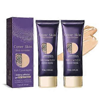 Waterproof Body Concealer 74ml 2pc – Full Coverage Long Lasting Makeup for Scars and Tattoos, Lightweight Natural Finish