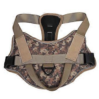 Adjustable Reflective Comfortable Breathable Pet Dog Harness Vest with Leash Ring for Outdoor Training Yellow Camouflage M