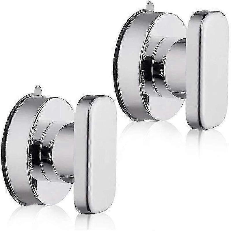 2pcs Silver Portable Suction Cup Mobility Knobs, Handle for Glass Drawers