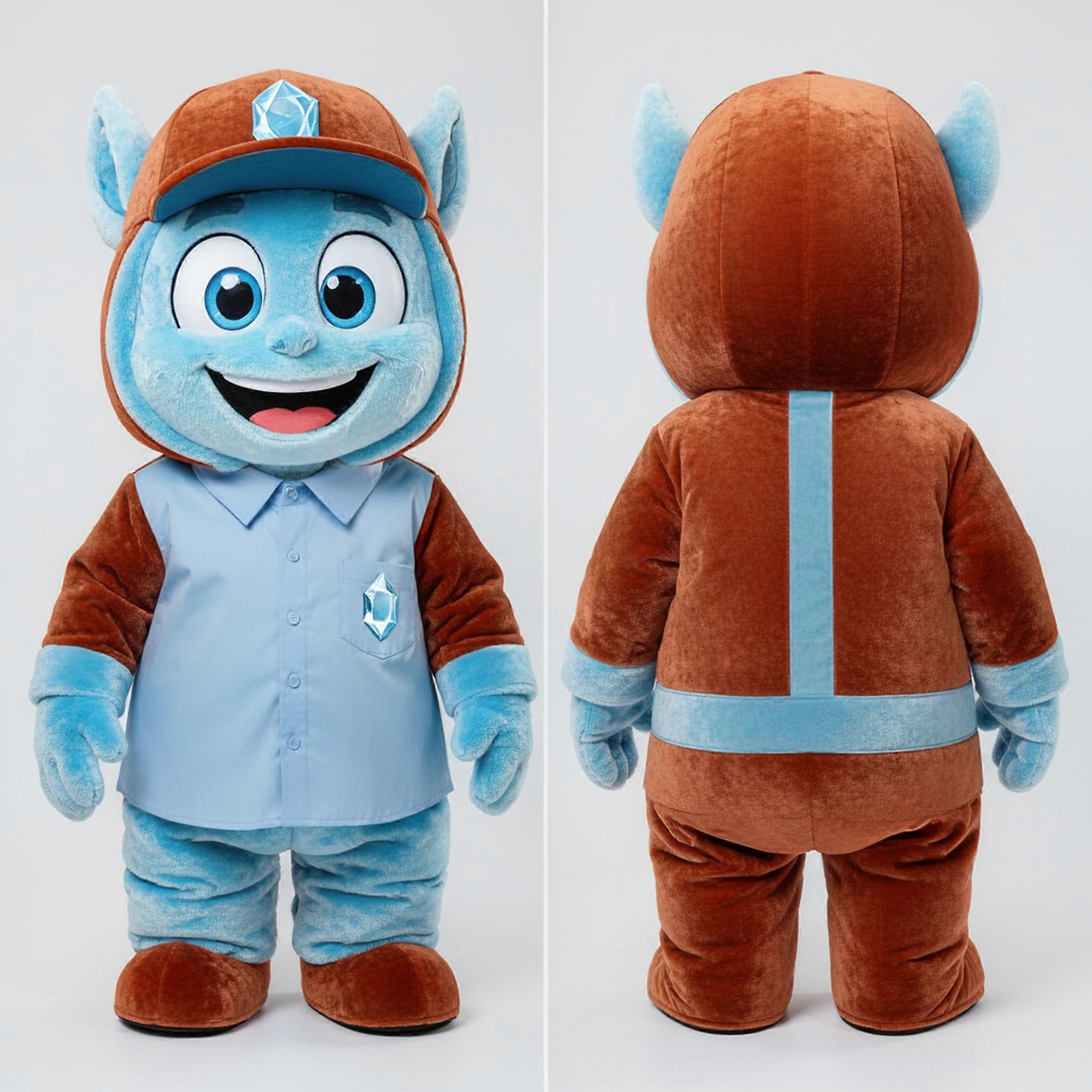 MASTICOT Rust Velvety Cartoon Ice Mascot