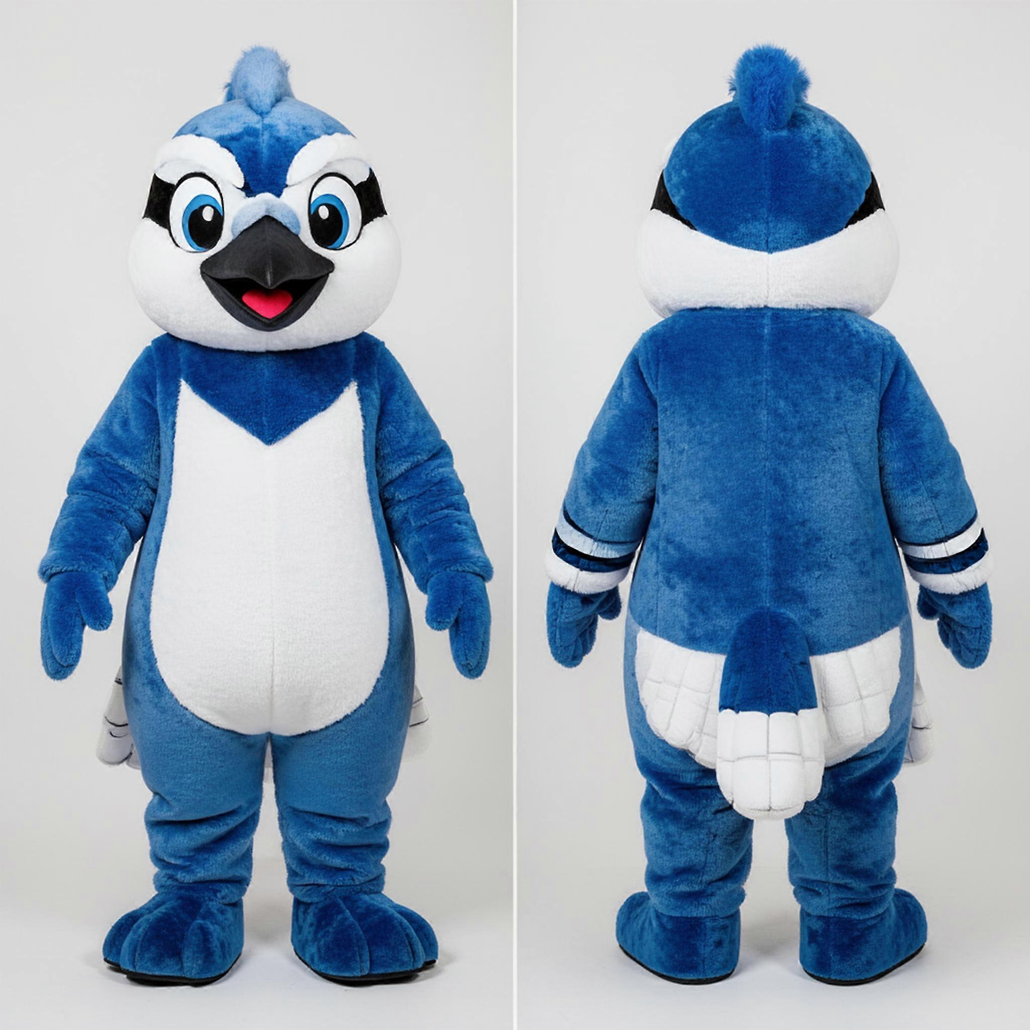 MASTICOT Sky Blue Feathered Blue Jay Mascot