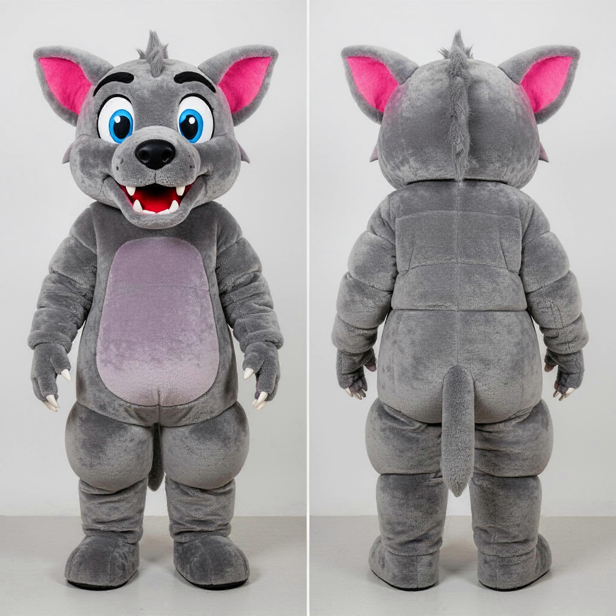 MASTICOT Slate Gray Cartoon Chupacabra Mascot