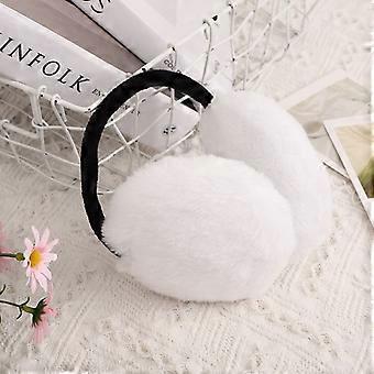 Cache-oreilles Chauds pour Femmes Couvre Oreilles Rglables avec un Joli Nud Cache-oreilles Fille Hiver en Plein AirBlanc