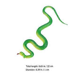 Simulation Snake Prop Rubber Snake Toy for Playing 12Pcs Realistic Green Decoration