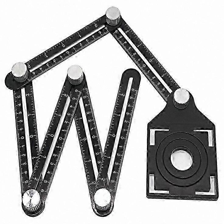 For Builders and Craftsmen: Black Multi-Angle Measuring Ruler