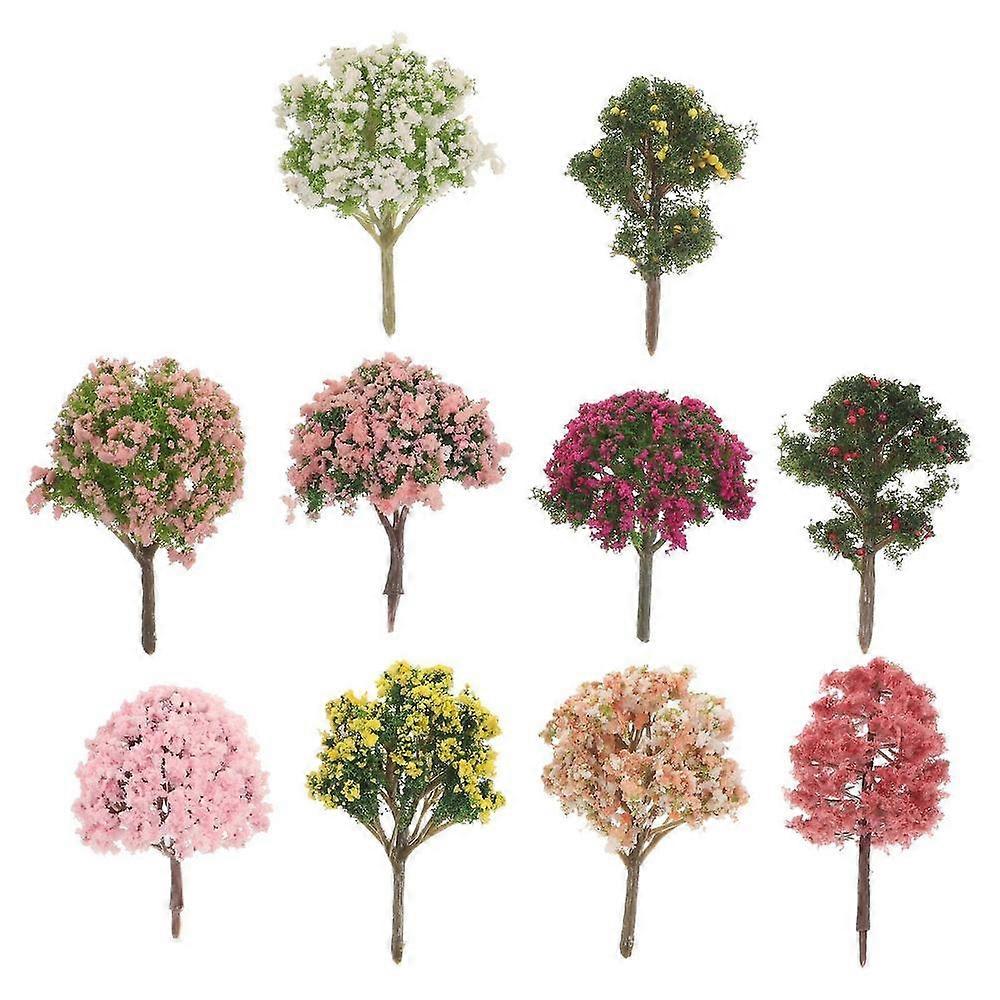 10 Pcs Mini Plastic Model Trees for Model Train Scenery, Landscape Crafts