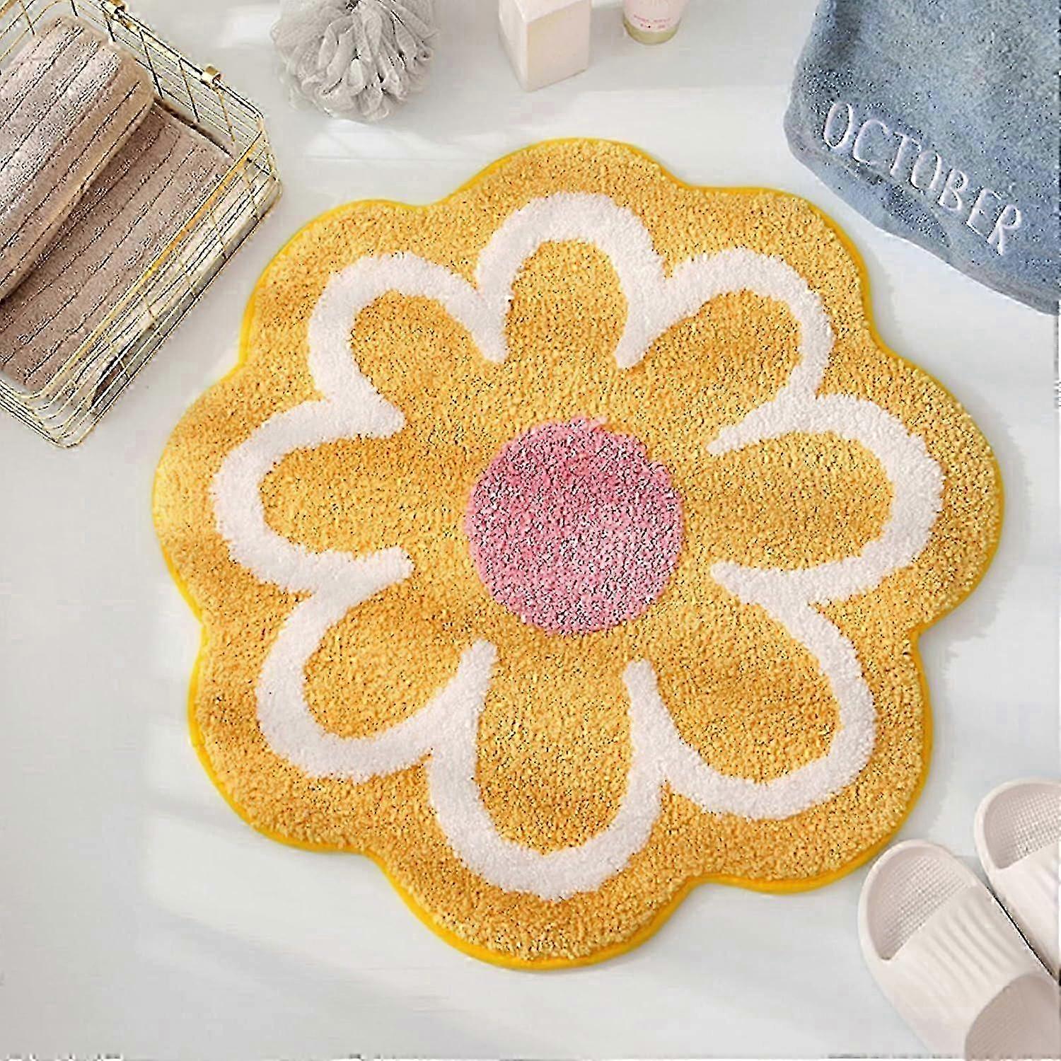 Cute Flower Microfiber Non-Slip Mat