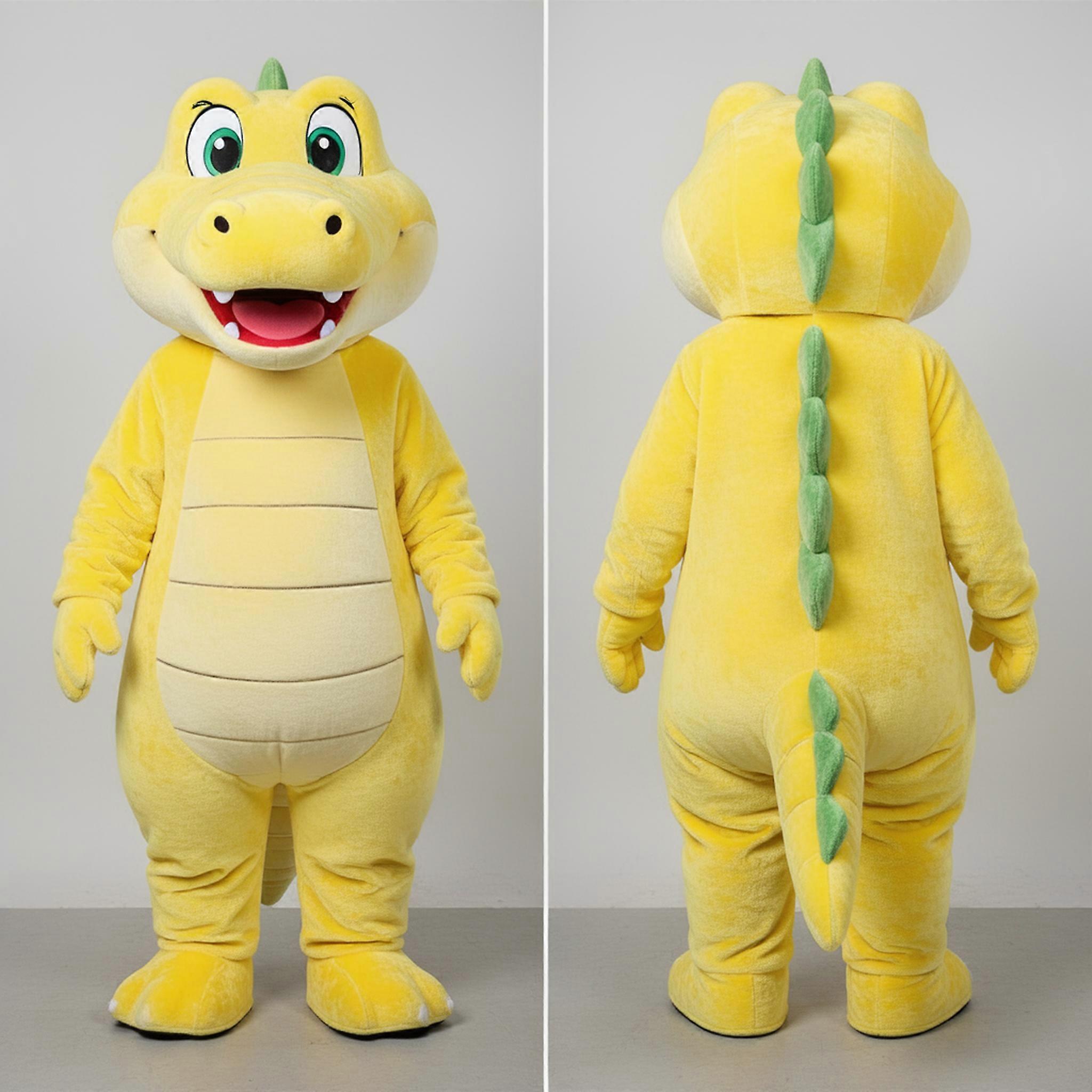 MASTICOT Lemon Yellow Cartoon Crocodile Mascot