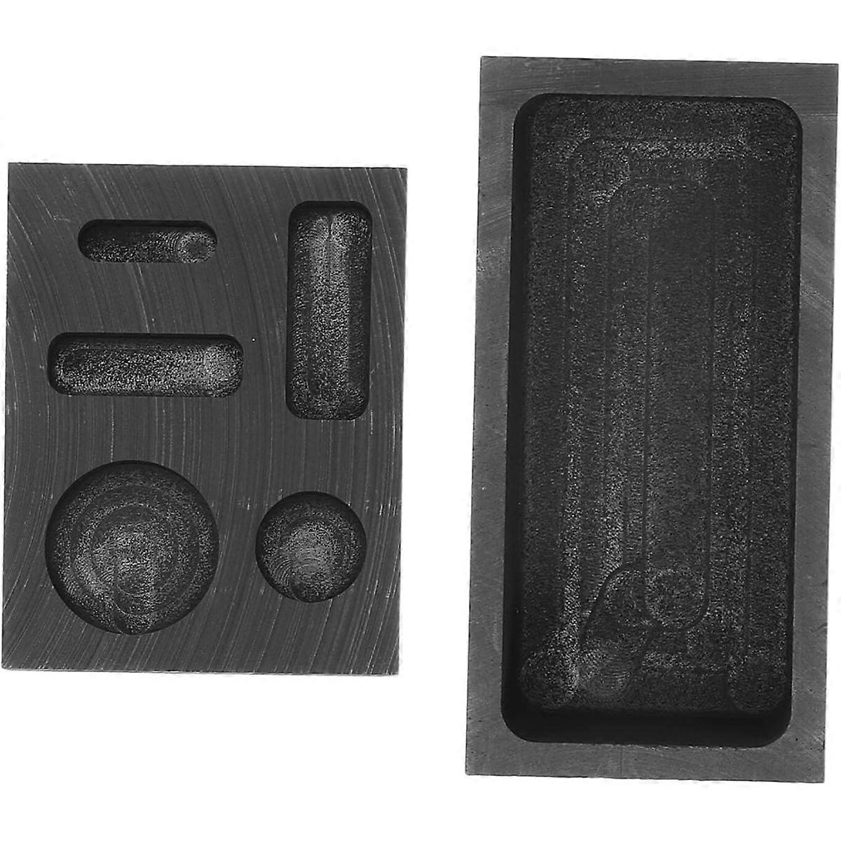 2pcs Graphite Ingot Casting Mold for Jewellery Silver Aluminium Refining