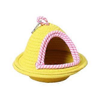Warm Sleep Bird Cage Nest Handmade Weave Thickened Bird Hanging Bed Bite Resistant Windproof Parrot Hammock Bird Cage