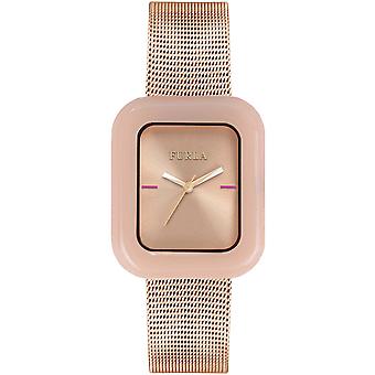 Furla Elisir Quartz Analog Woman Watch with R425311501 Gold Plated Stainless Steel Stainless Steel Bracelet