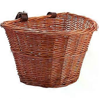 D Shape Bike Basket for Front Handlebars, Brown