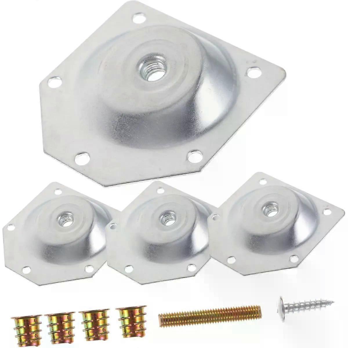 Furniture Leg Mounting Brackets 4 Pack with M8 Threaded Connection