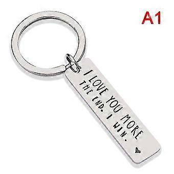 I Love You More The End Win Stainless Steel Key Chain Letter Keychain Keyring