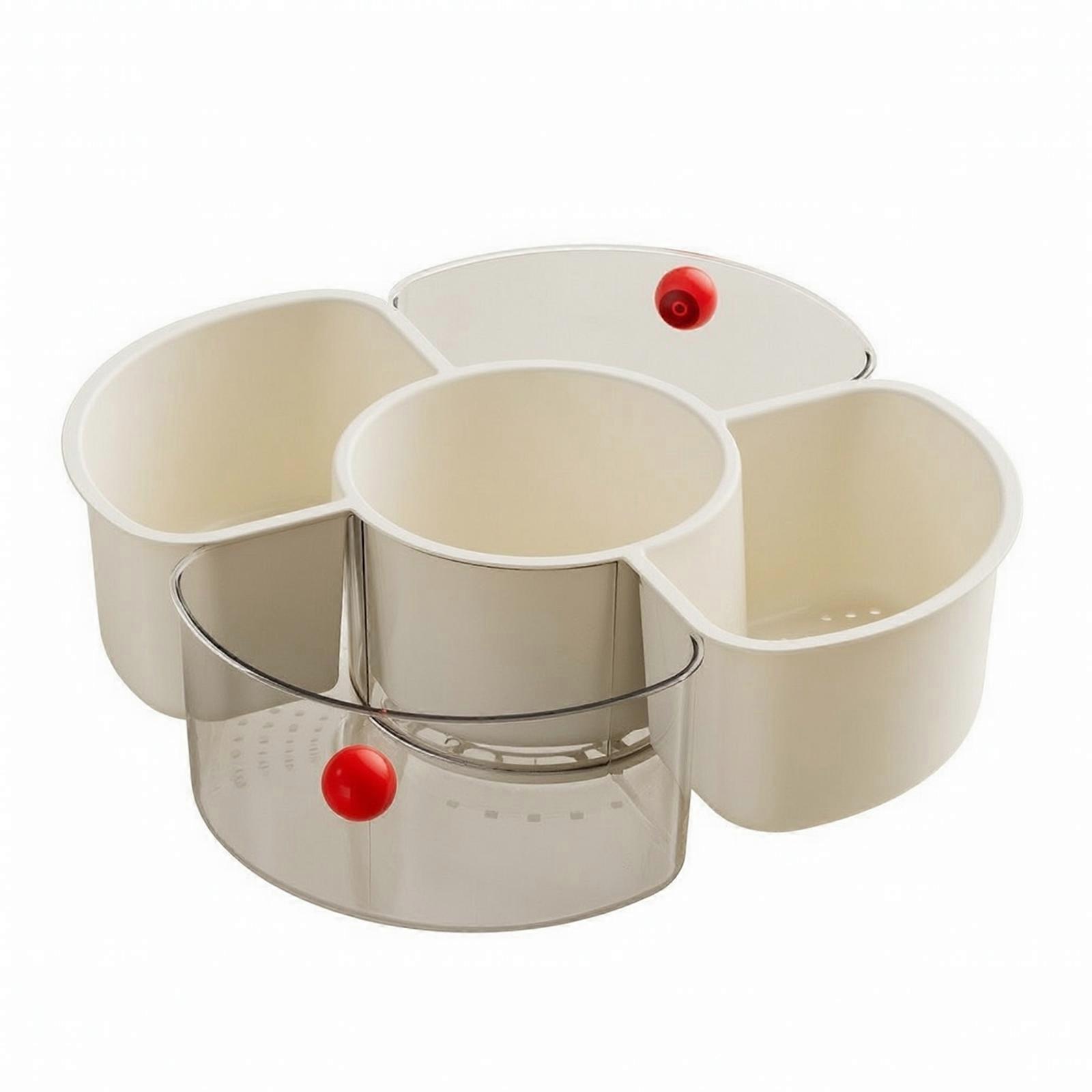 Divided Serving Tray with Rotating Base | Detachable Easy-Rinse Design, multi