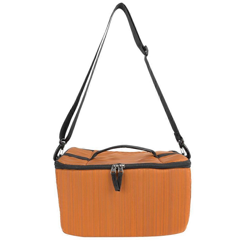 Waterproof   Camera Lens Bag with Strap Insert Partition Pouch   Case(orange)
