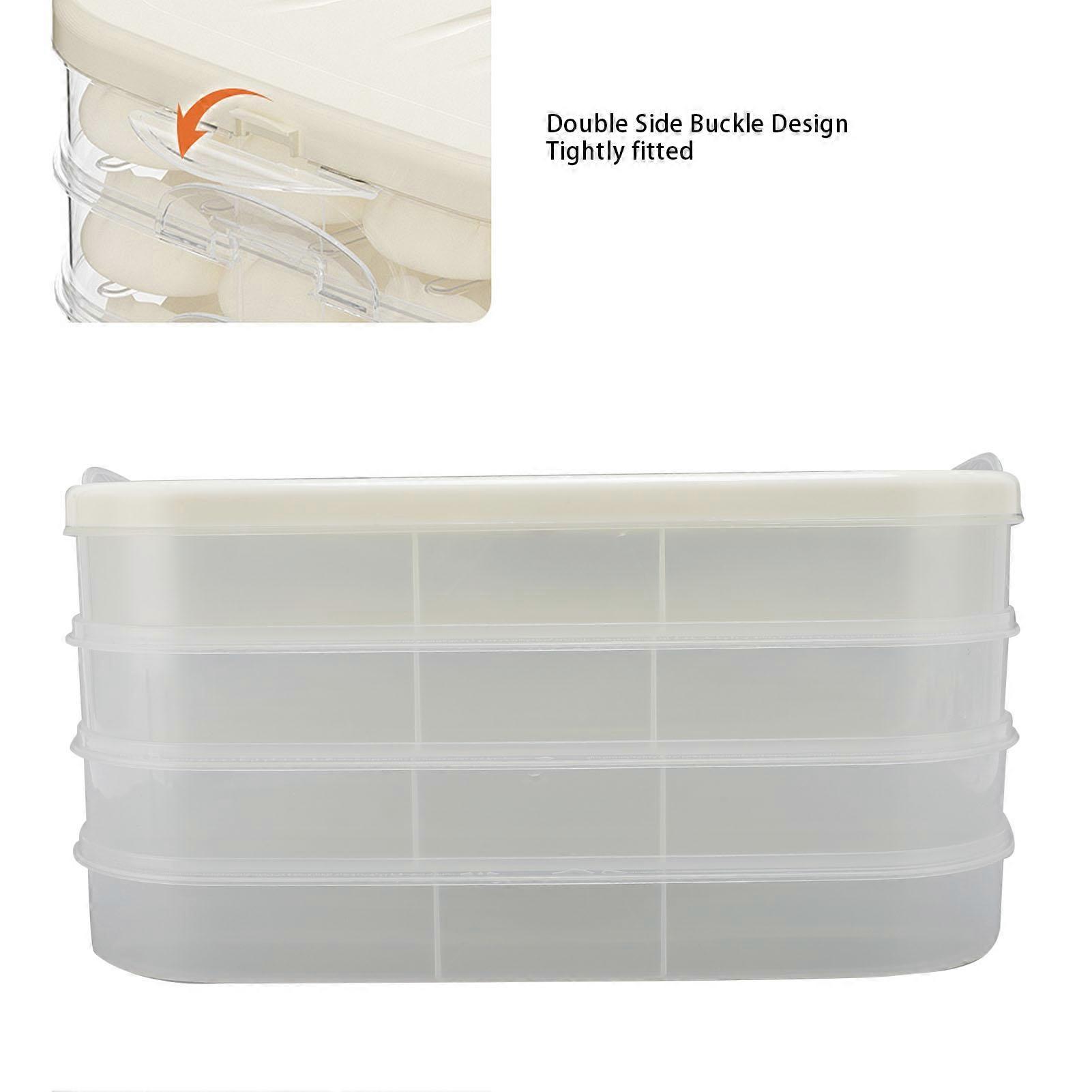 4 Layer Food Storage Container Large Capacity Double Buckle Stackable Cookie Storage Container