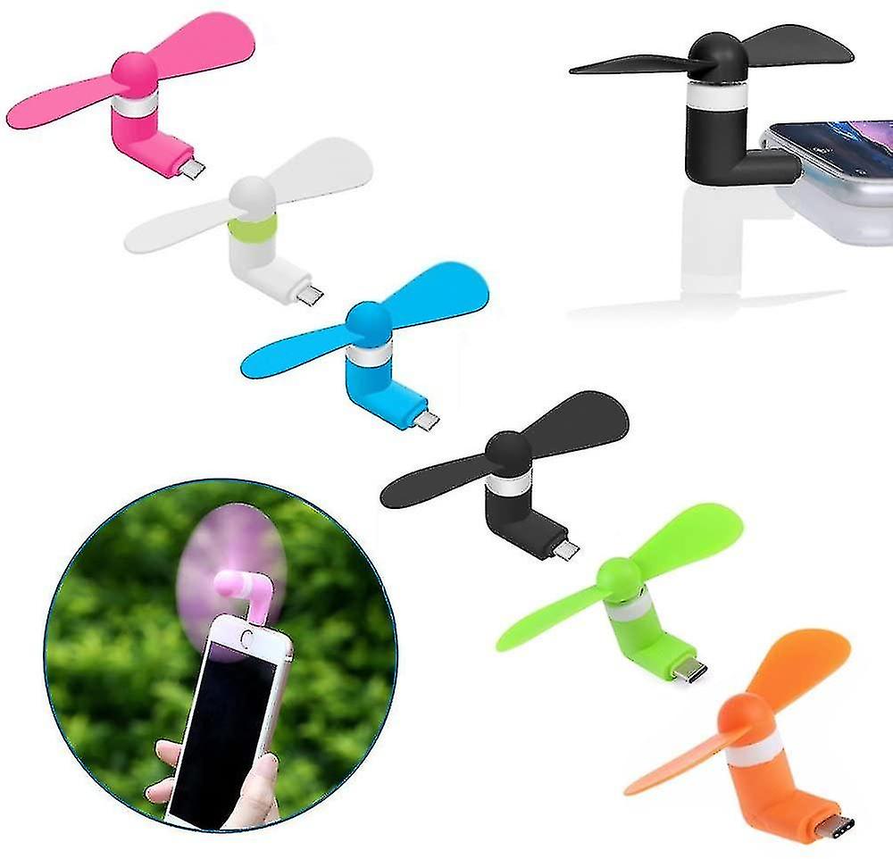 6 Pack Mini Portable Type-c Cooling Fan With Usb Type-c Connection For Mobile