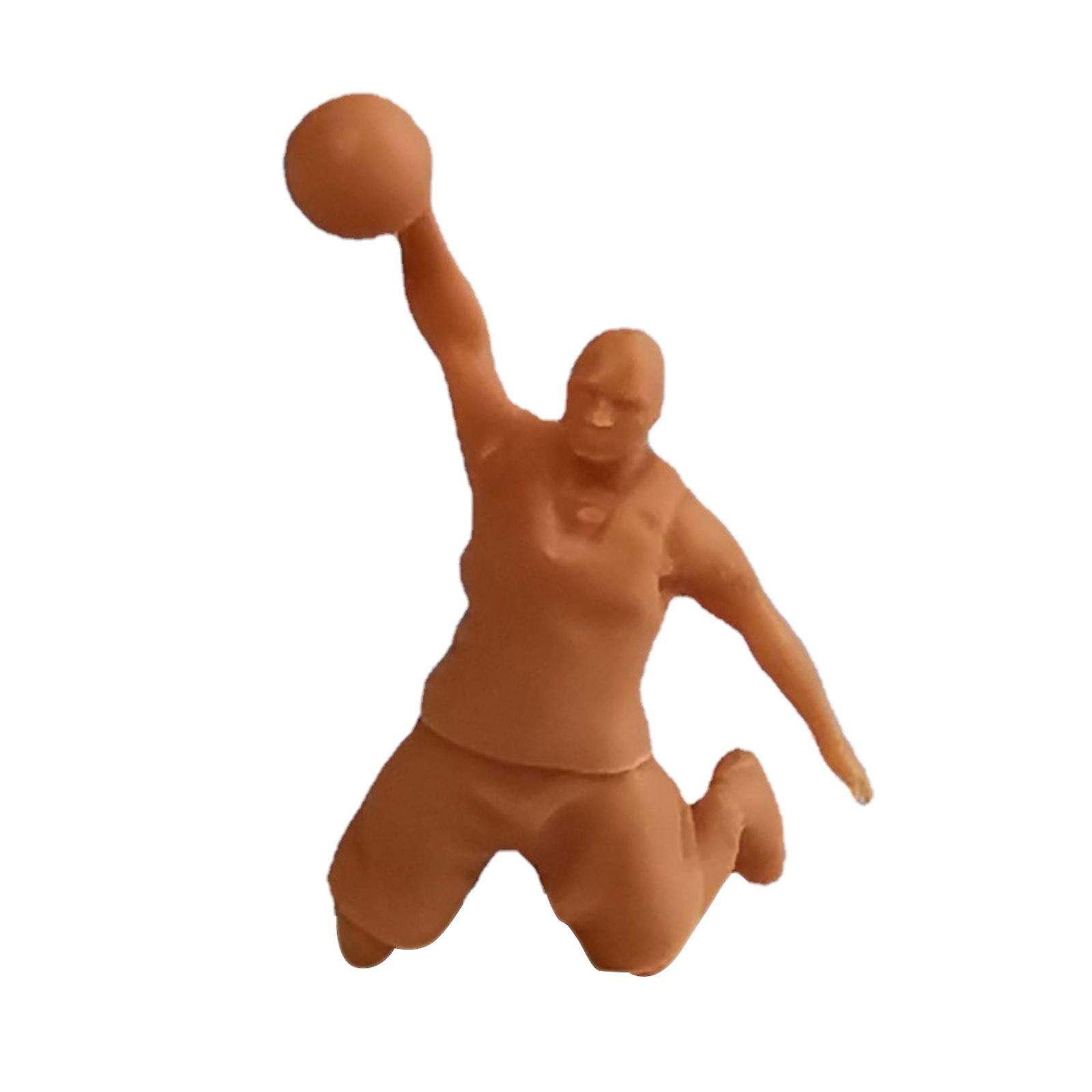 Resin S Scale Dunk Doll Miniature Unpainted Model Sand Table Background
