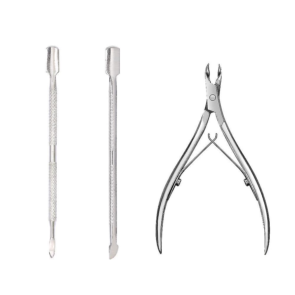 Manicure Tools Professional Cuticle Cutter & Pusher Trimmer  With Double Spring