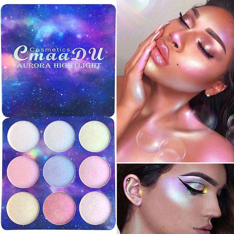 9 Color Shiny Eyeshadow Palette Waterproof Portable Highlight Eye Shadow For Christmas Halloween Makeup