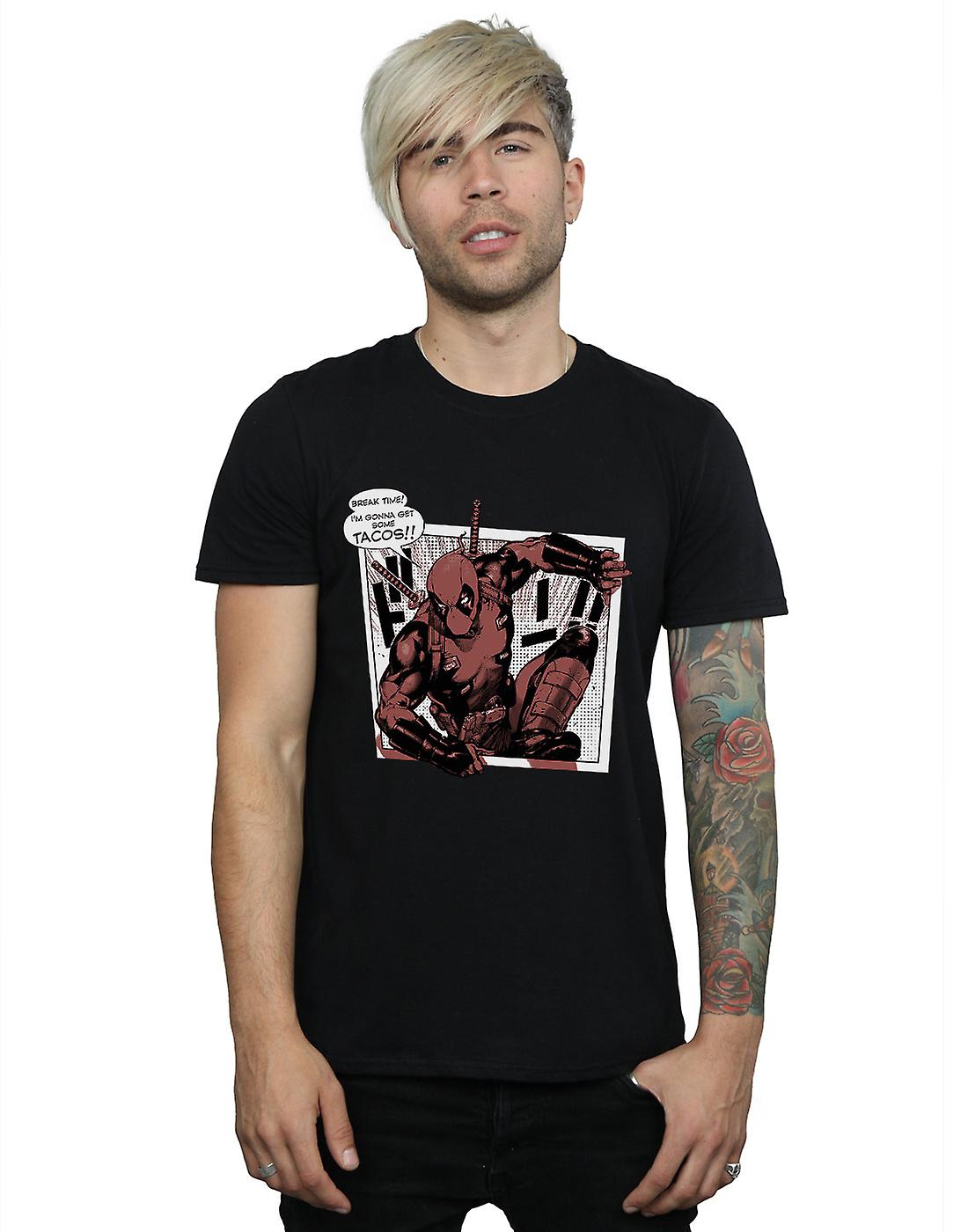 Marvel miesten Deadpool Breaktime Tacos T-paita