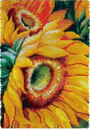 Rug Making Latch Hooking Kit | Sunflowers (60x90cm Printed Canvas)
