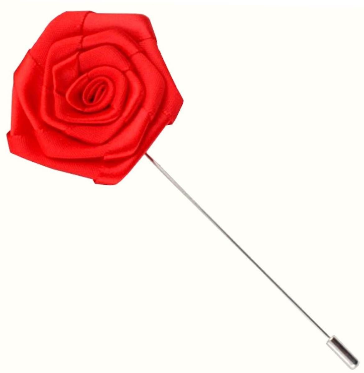 Bassin and Brown Rose Jacket Lapel Pin - Red