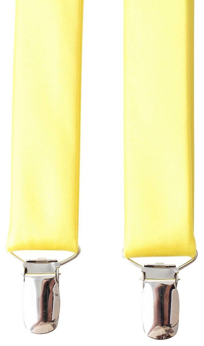 Knightsbridge Neckwear Plain Clip Braces - Yellow