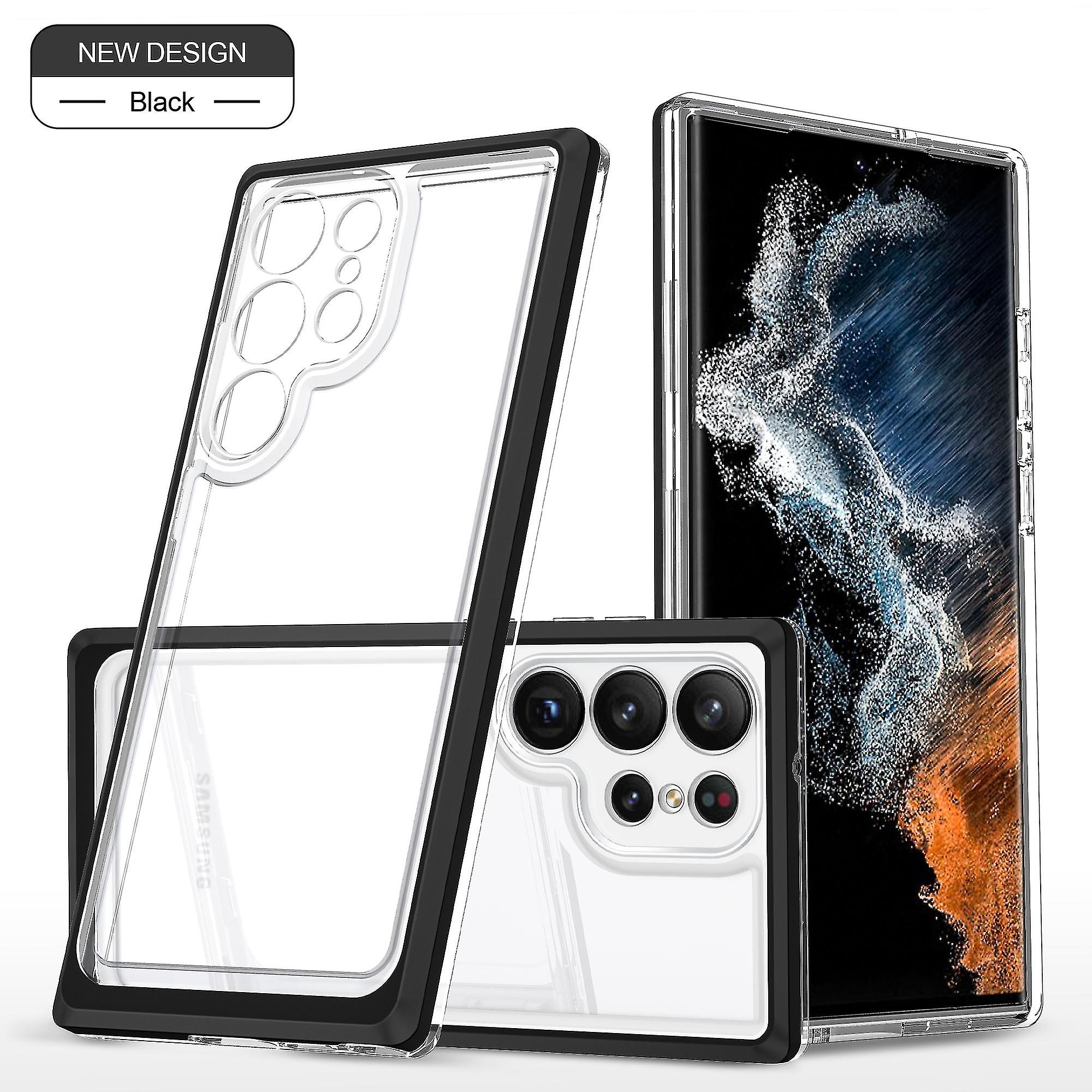 شفاف الحدود الملونة للصدمات الوفير الاكريليك القضية متوافق سامسونج غالاكسي S23 الترا / s23 زائد / s23