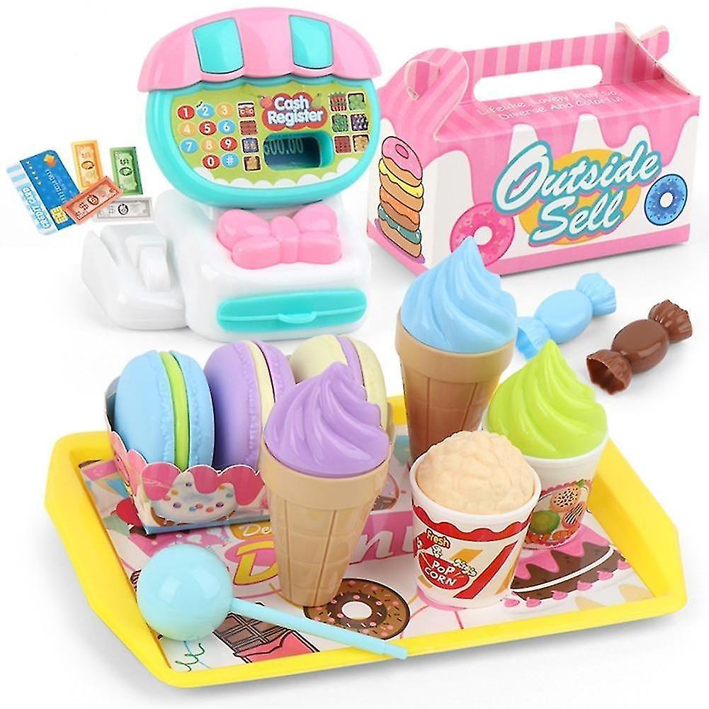 Pink +Brown Mini Supermarket Educational Simulation Learning Play Toy Set
