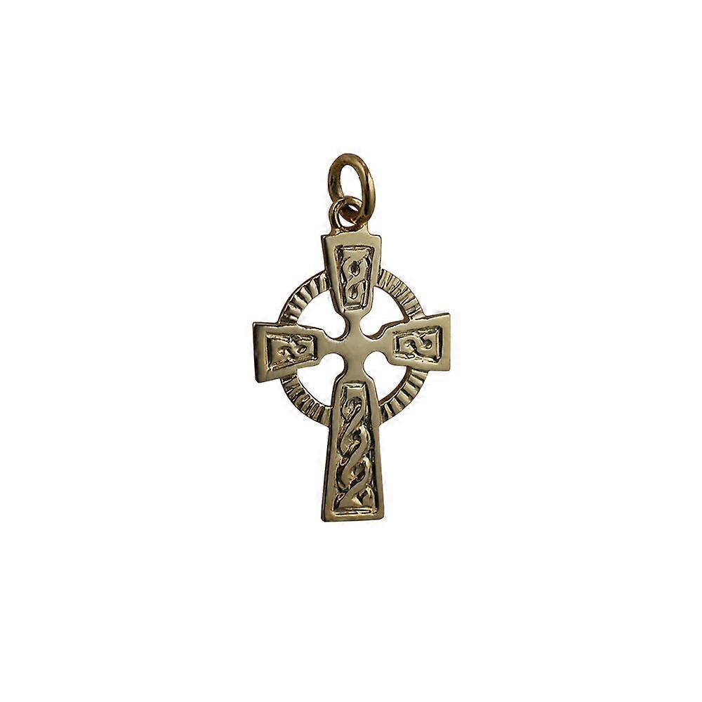 9ct Gold 28x19mm embossed Celtic pattern Cross