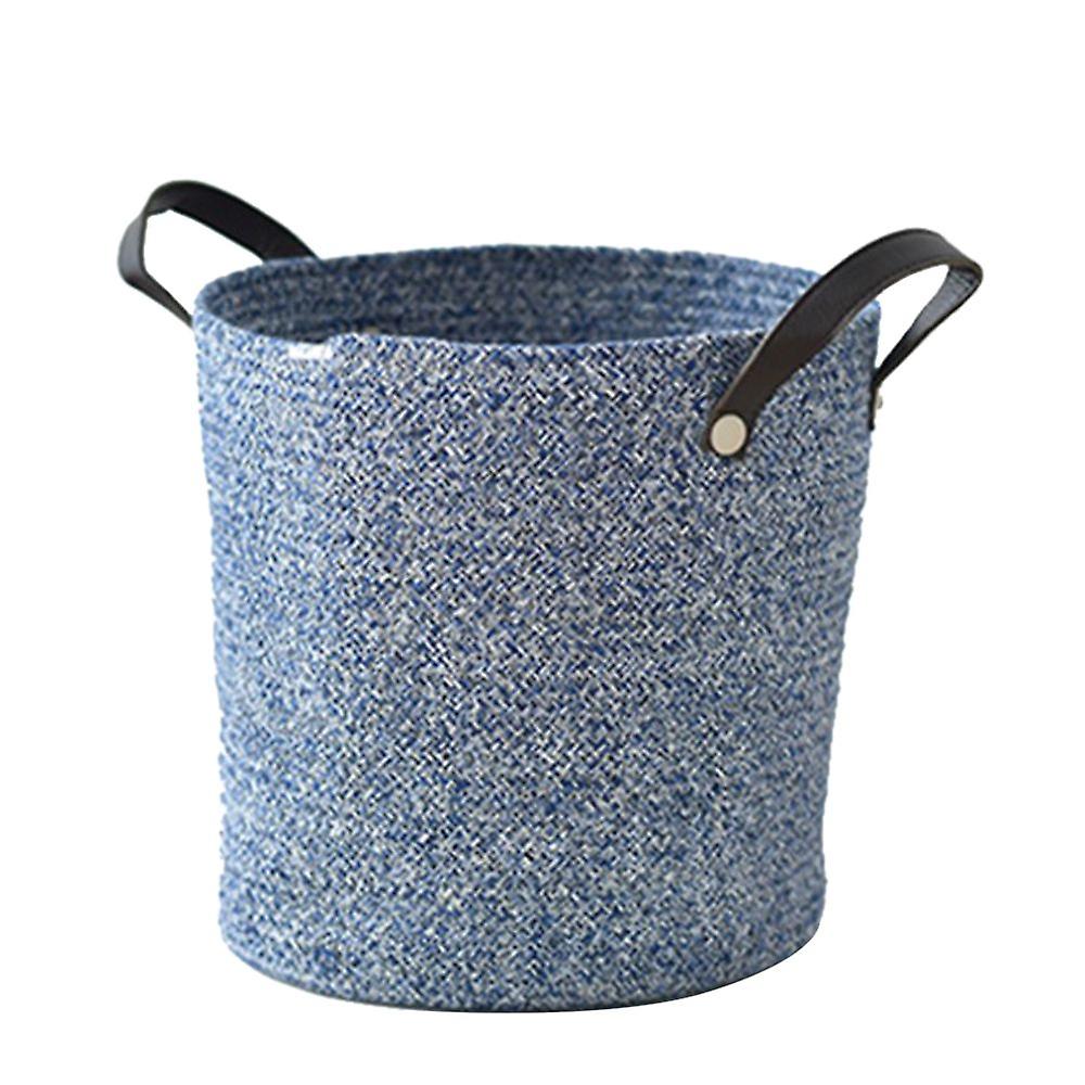 Cotton Woven Storage Basket Laundry Hamper Storage Basket Blue L