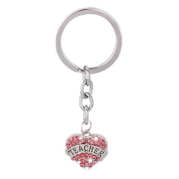 4xrosa krystall rhinestone hjerte anheng nøkkelring nøkkelring nøkkelring nøkkelring - lærer