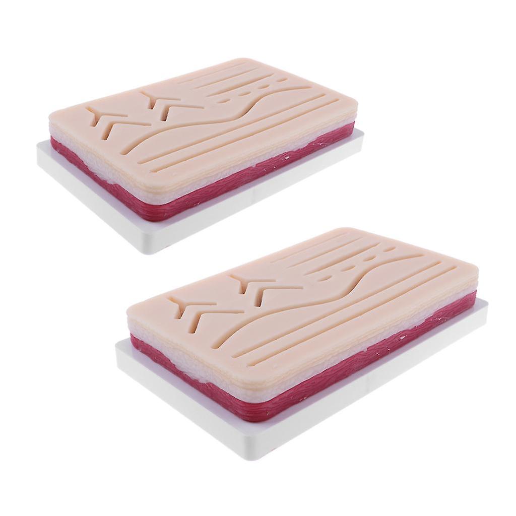 2 Sets Human Skin Wound Suture Pad Model Suturing Repeated Practice Kit