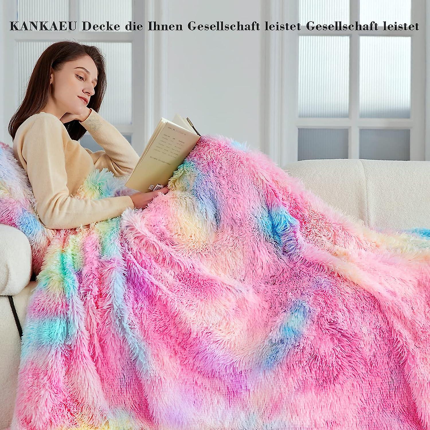 Fluffy Blanket Rainbow Blanket Amazon ONETECH Rainbow Blanket For