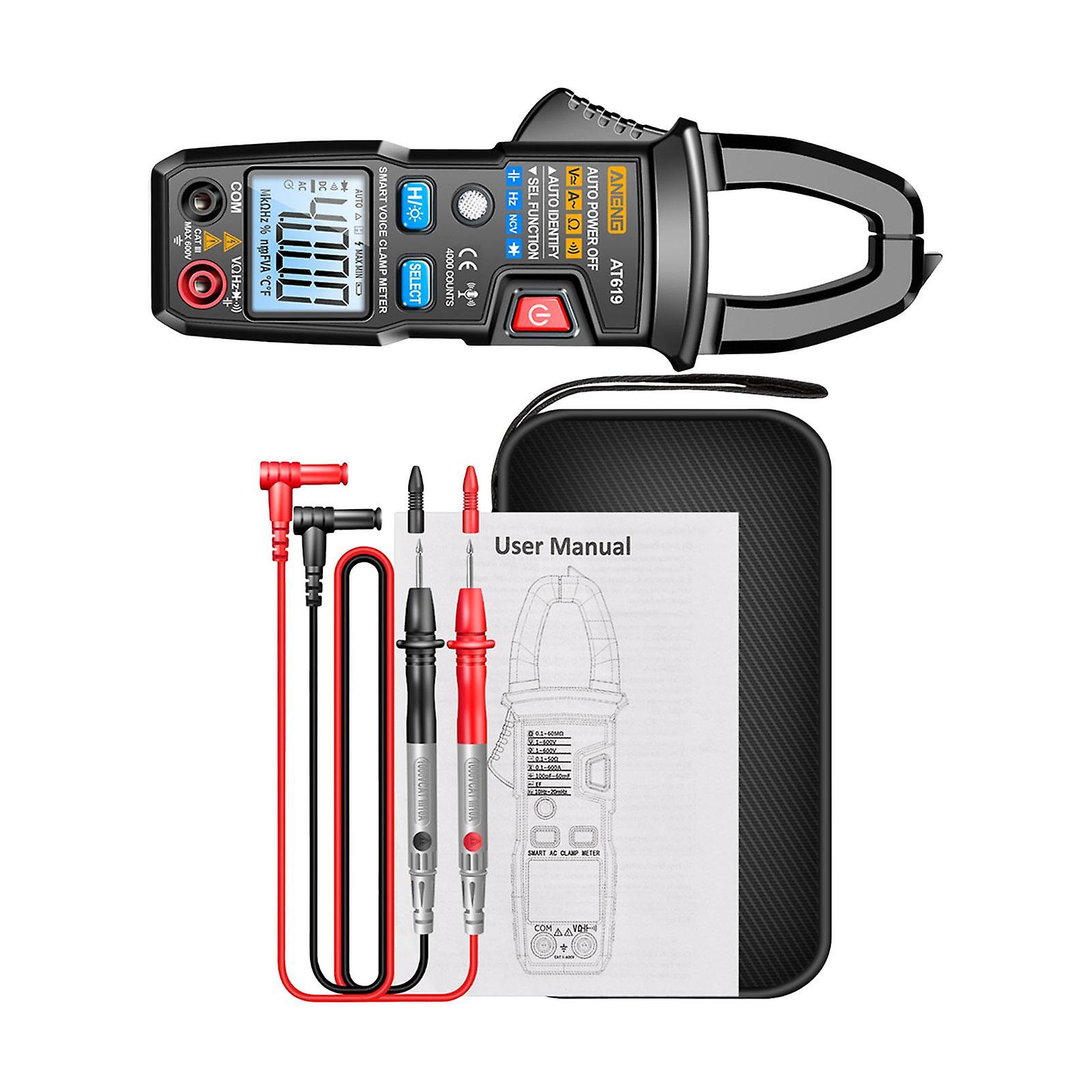 Digital Clamp Meter Multimeter LCD Professional Handheld Digital Clamp Meter Black