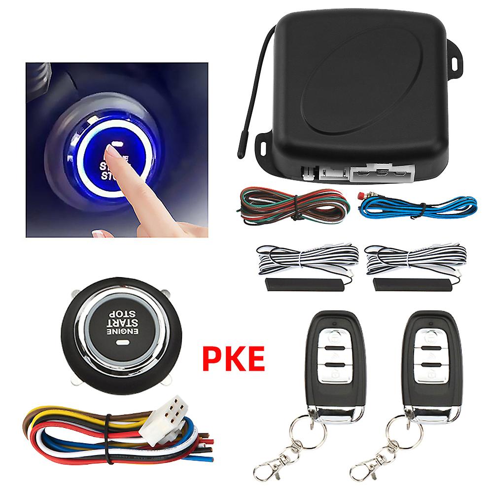 Car Alarm Remote Control Pke Car Keyless Entry Engine Start Alarm System Push Button Remote Starter Stop Auto