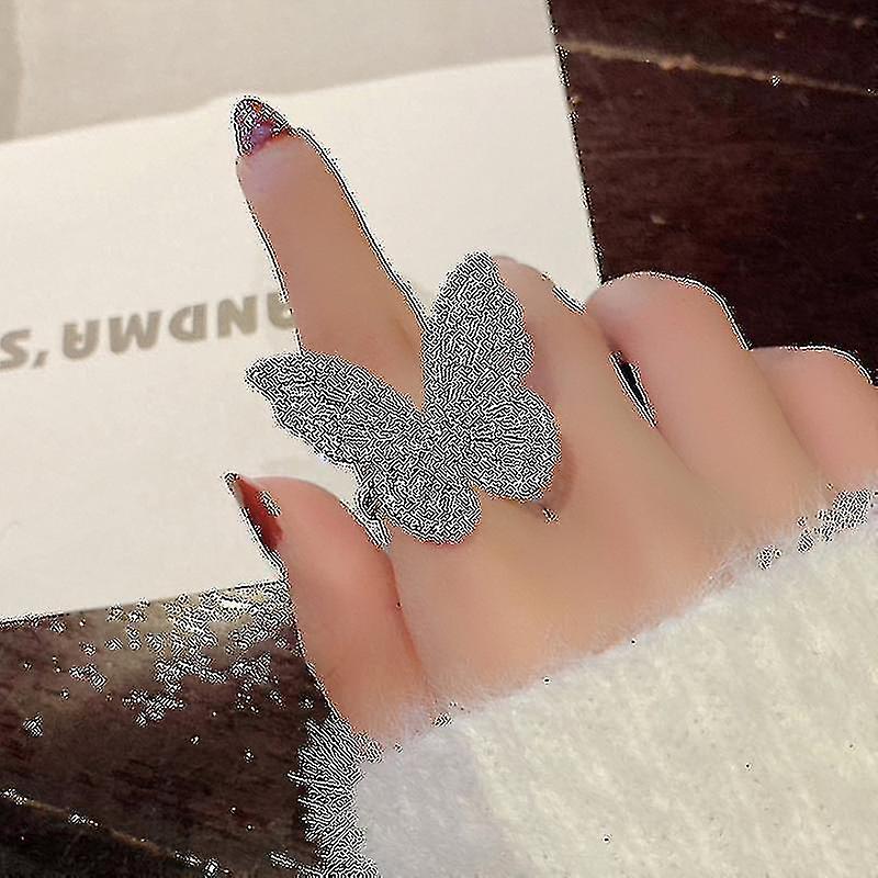 Dames vlinder ring strass verstelbare cutout ring sieraden