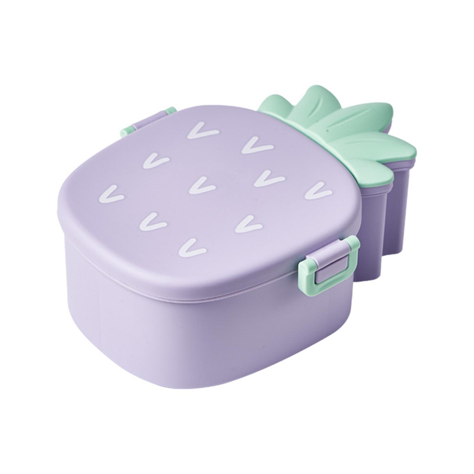 Kids School Portable Bento Case Easy to Carry Cute Pineapple Shaped Lunch Box Suitable for Fruits Candies Cookies