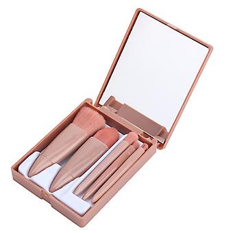 Make-up-Spiegel mit 5pcs Make-up-Pinsel Mini-Kosmetikpinsel Reise-Make-up-Pinsel