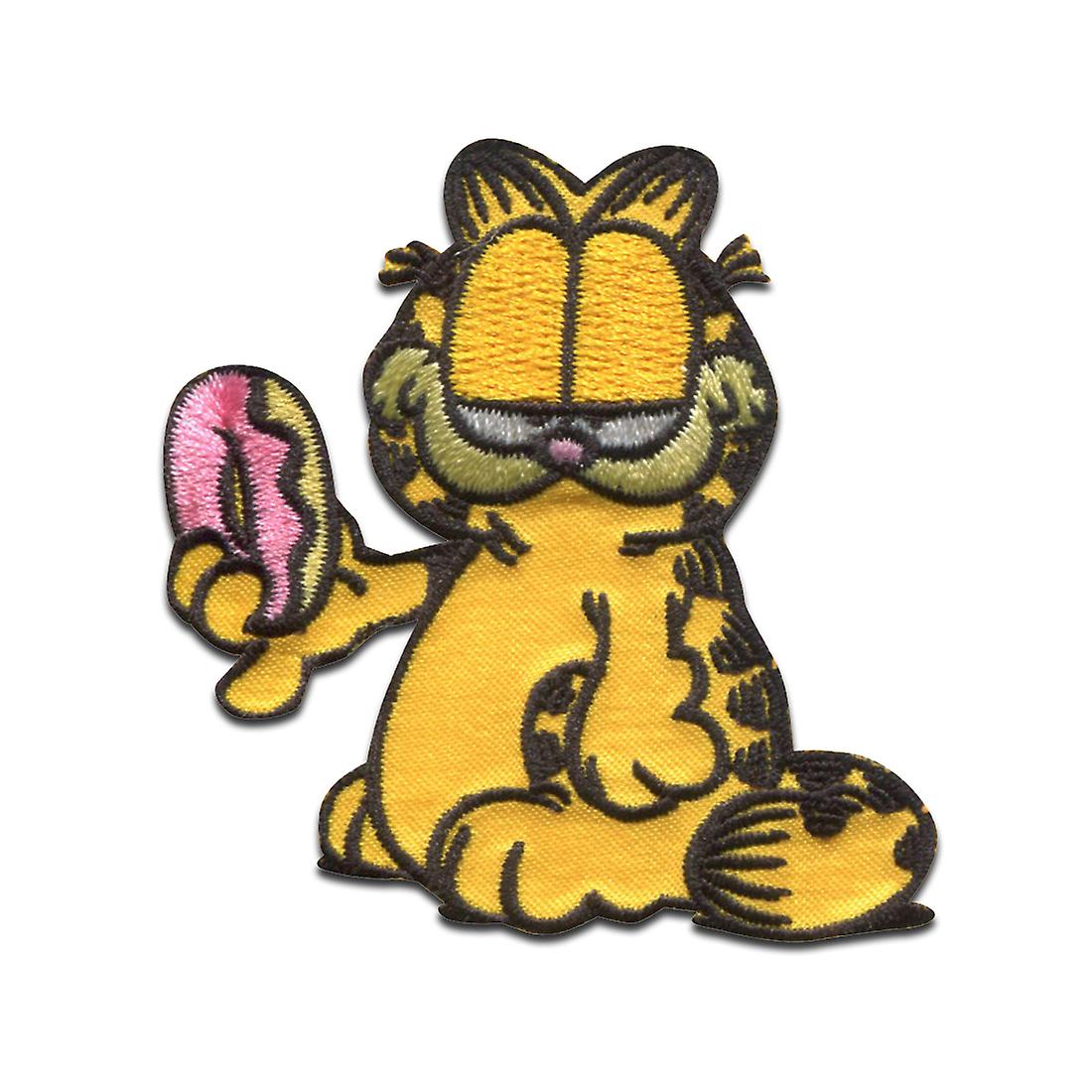 Garfield © Donut Comic Cat embroidered - patch, iron-on picture, iron-on, appliqués, patches, patches, iron-on, size: 5.7 x 4.4 cm