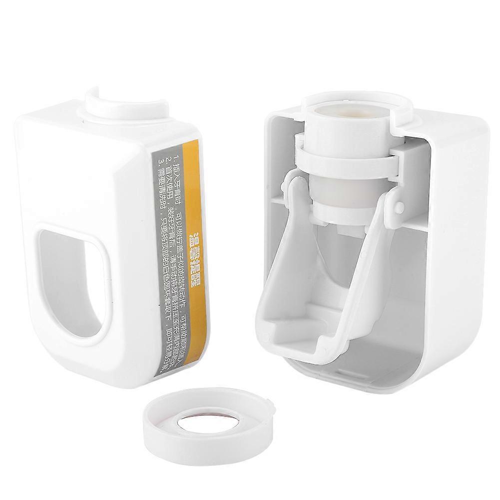 Wall-Mounted Toothpaste Dispenser, Automatic Squeezer, Bathroom (White)