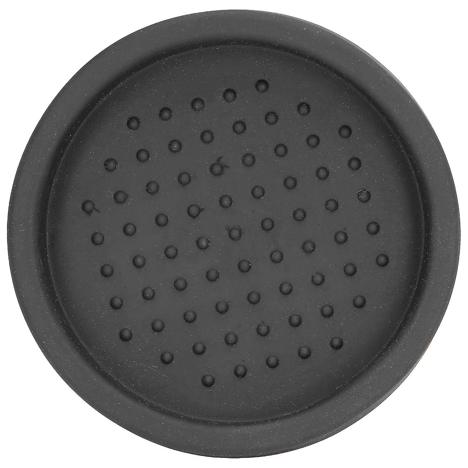 Round Silicone Coffee Tamper Mat Soft Heat Resistant Portable Round Tamper Mat for HomeBlack