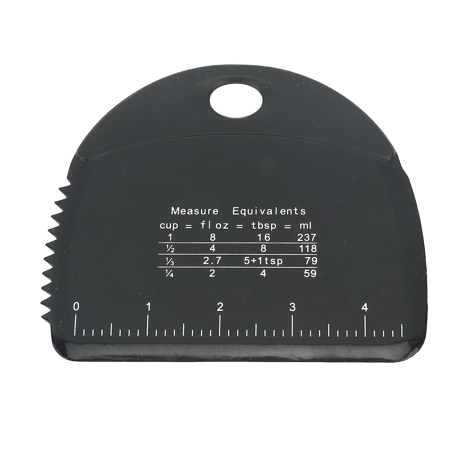 Dough Scraper Food Safe Silicone Dough Cutter Bench Scraper Multipurpose Cake Pizza Cutter With Measuring Scale Black