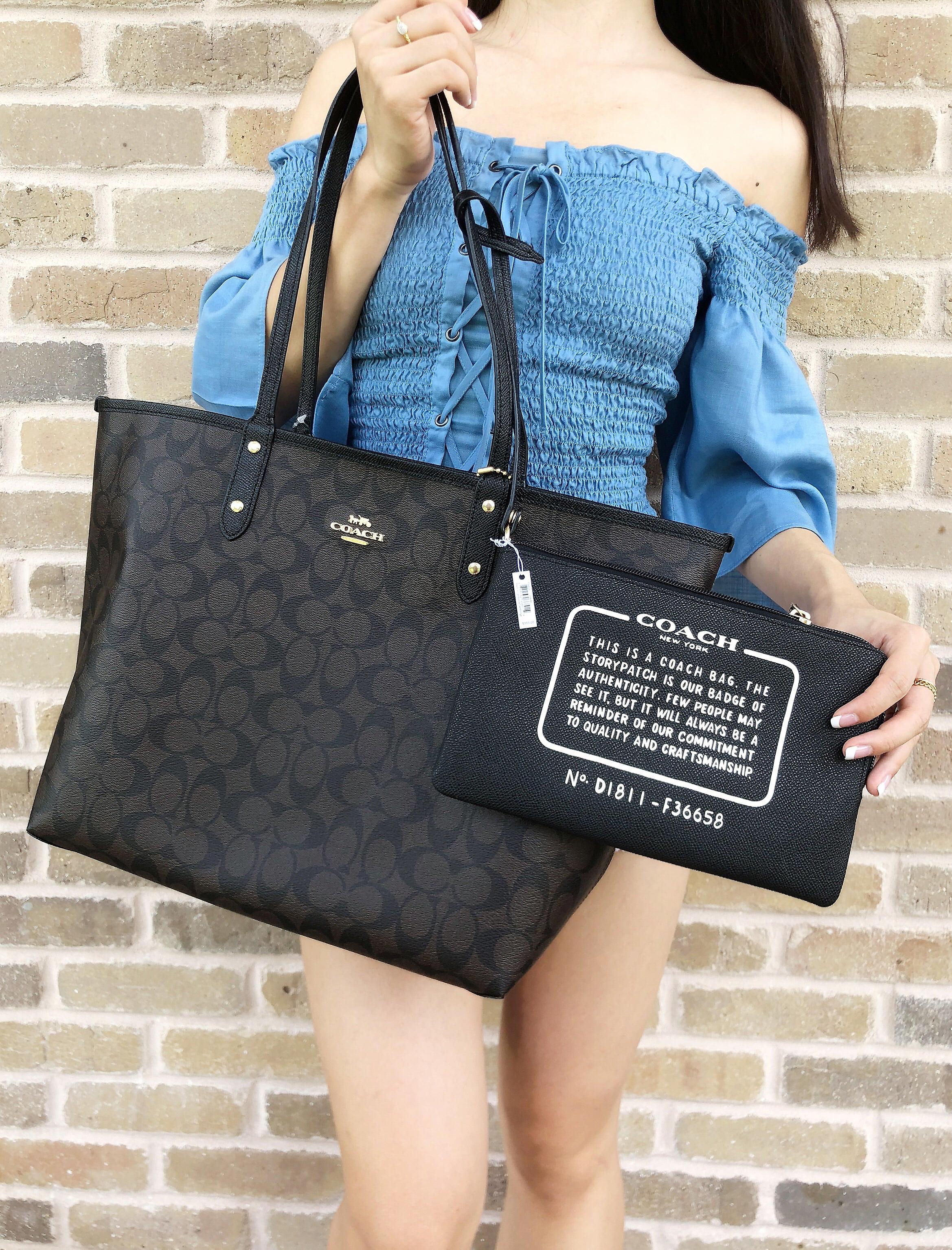 Coach F36658 Tote Coach Reversible Coach Reversible Tote Bag Authentic