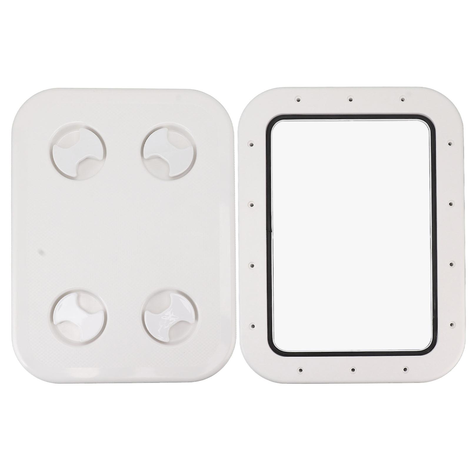 Boat Hatch Square Deck Access Hatch with Lid 4 Rotary Switches Strong Sealing 357x247mm Cut Out Size for Ventilation Marine Inspection