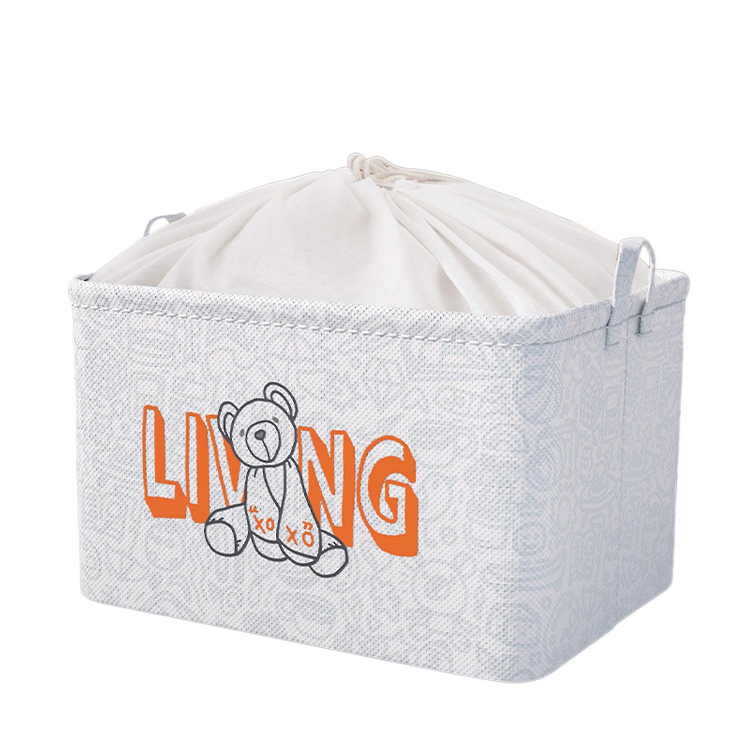 Storage Basket with Handle High Capacity Non-woven Fabric Moisture Proof Clothes Storage Organizer H